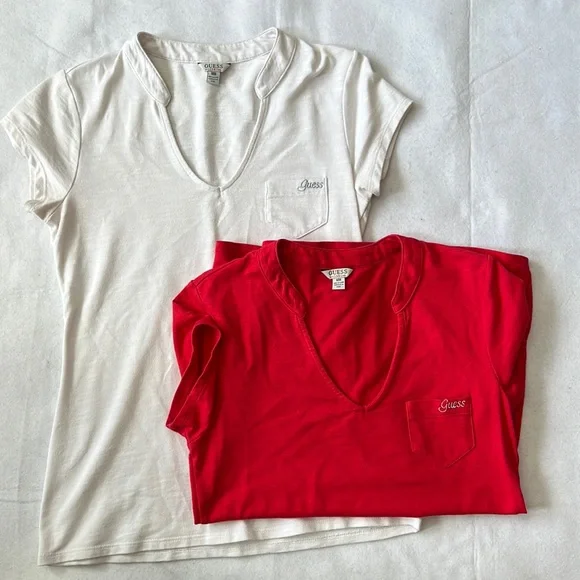 Guess size Medium tank tops (Red and White) - Picture 1 of 4